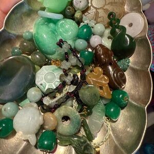 Huge green jade jadeite mixed lot